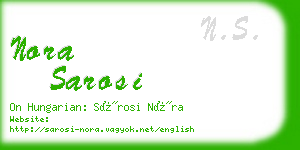 nora sarosi business card